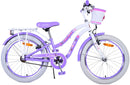 Bicicletta per Bambine 20" Freni Vbrake con Cestino e Portapacchi Viola e Bianco
