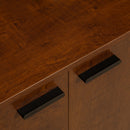Mobile Buffet Stile Industriale 120x40x83 cm con Armadietto 2 Ante e 3 Cassetti Marrone