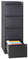 Classeur 4 tiroirs 46x62x132 cm en métal noir