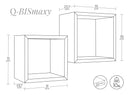 Set 2 Mensole Cubo da Parete Quadrato in Fibra di Legno Q-Bis Maxi Rovere Sbiancato