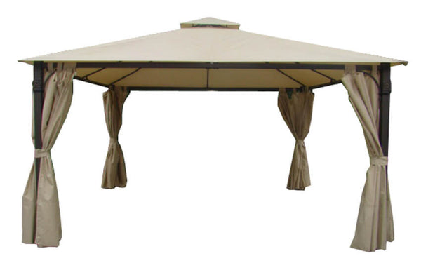 Gazebo de jardin en acier Tissu polyester gris tourterelle Différentes tailles online