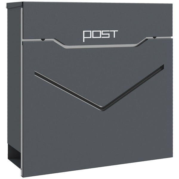 sconto Cassetta Postale con Fessura a V 37x10,5x37 cm in Acciaio Grigia