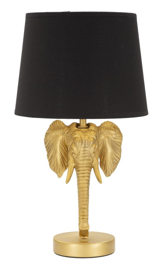 Lampada da Tavolo Elefante Ø 25x43 cm in Poliresina e Ferro