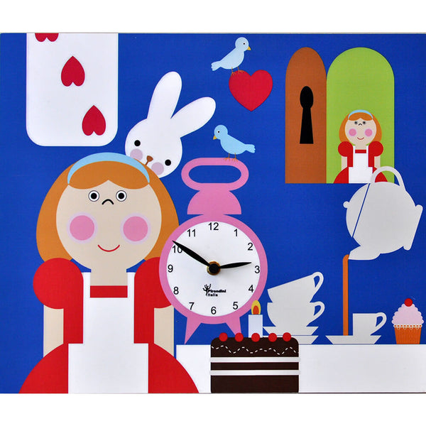 Horloge Murale Rectangulaire 44X35Cm Pirondini Italia Alice Au Pays Des Merveilles acquista