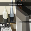 Scrivania da Ufficio 126x45x86,7 cm in Vetro e Metallo Nera