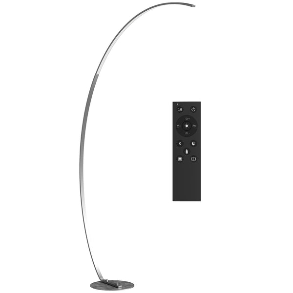 prezzo Lampada da Terra ad Arco Alta 172 cm a LED con Telecomando e Regolazione della Luminosità Argento