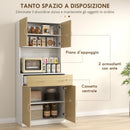 Credenza per Cucina con Armadietti a 2 Ante 80x40x180 cm Colore Legno  