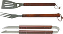 Set 3 Utensili per Barbecue in Acciaio e Legno Bauer