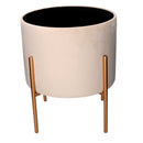 Pouf Contenitore Ø40xh51 cm in Tessuto Crema