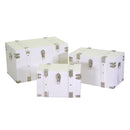 Set 3 Baule in legno bianco rettangolare 