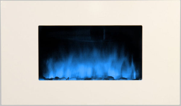 sconto Cheminée Murale Electrique Effet Flamme 2000W Chemin'Arte Blanc Loft Blanc