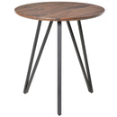 Tavolo Rotondo Ø70 cm in Metallo e Legno MDF Noce