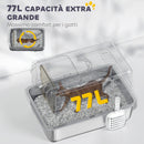 Lettiera per Gatti Chiusa 40,5x60,5x41,5 cm con Vassoio in Acciaio Paletta e Filtri Grigio e Argento      