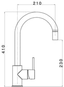 Rubinetto Cucina Miscelatore Monocomando Doccetta Estraibile Apell AP7790CR Cromato