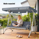 Cuscino per Dondolo da Giardino in Stile Capitonné 150x98x8 cm in Cotone e Poliestere Grigio Scuro      
