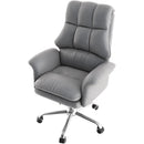 Sedia Poltrona da Ufficio Presidenziale Imbottita con Poggiapiedi Grigio