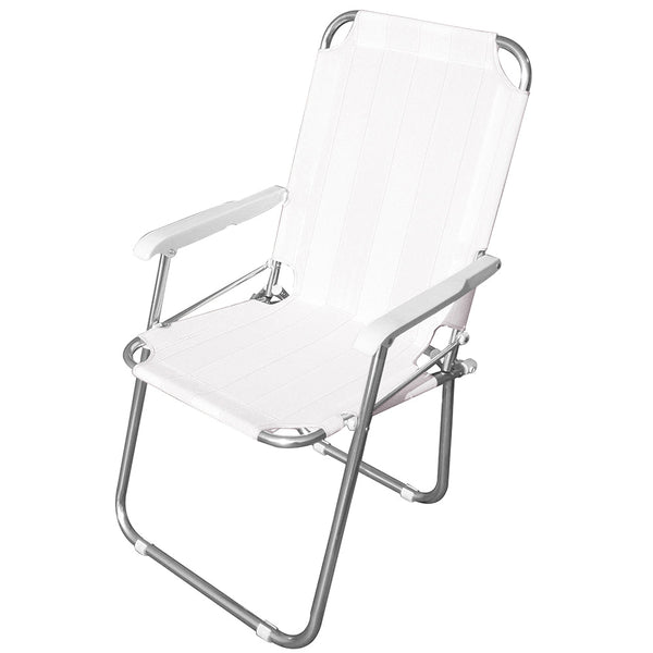 Chaise de Plage Bain de Soleil Pliante en Tissu Texilène Blanc acquista