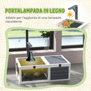 Casa per Tartarughe di Terra 81x48x31,5 cm con 2 Coperchi Apribili e 2 Spazi in Legno di Abete Grigio      
