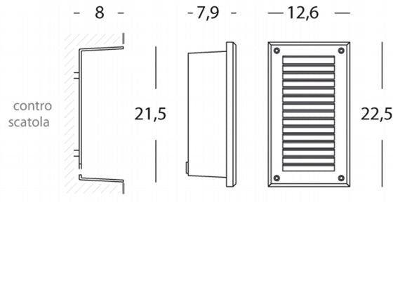 Lampada a Incasso Verticale Colore Grigio per Esterno Linea Route Livos