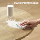 Tavolo da Pranzo Industriale per 4-6 Persone 135x100x75 cm con Ribalta Rotonda in Legno e Acciaio      