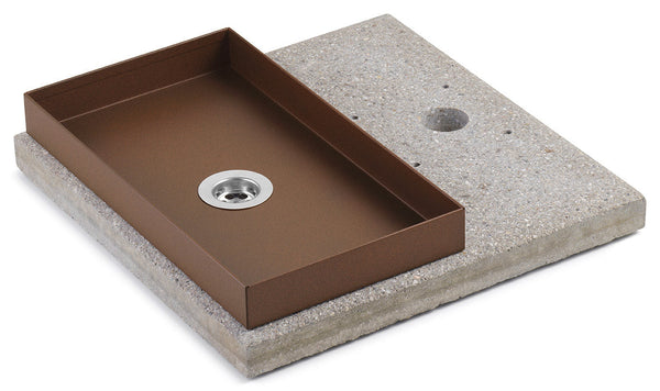 online Base avec Plateau pour Fontaines avec Grand Anneau 40x40x5 cm en Ciment Belfer 42/BSE/5 Rouille