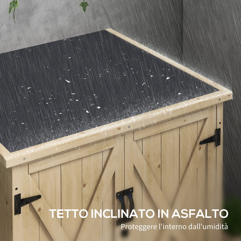 Armadio da Esterno con Ripiano Interno 77.5x88x90 cm in Legno di Abete 