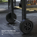 Barbecue a Carbonella 2 Griglie e 2 Ripiani 113x53.5x82.5 cm in Metallo e Legno Nera