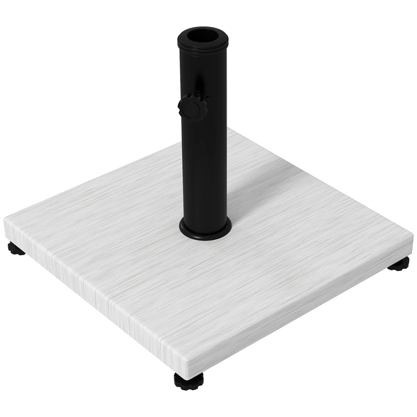 Base per Ombrellone da 25kg in Metallo e Cemento con Effetto Legno 45x45x33.5cm Bianco online