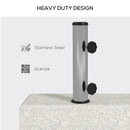 Base per Ombrellone da Giardino 25kg 45x22.5x40 cm in Granito e Acciaio Inox Grigia