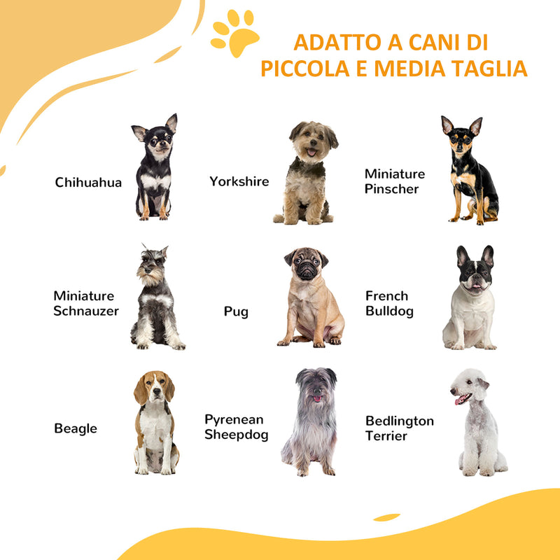 Cancellino per Cani taglia Piccola e Media 74-100x76 cm in Acciaio e PA Bianco
