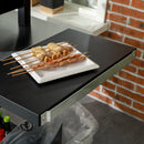 Carrello Barbecue con Tavolino Pieghevole 125x65x84 cm in Acciaio Inox Nero