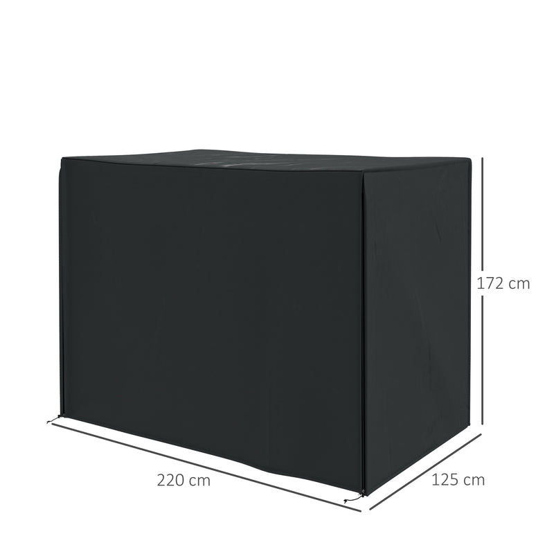 Copertura per Dondolo da Giardino 3 Posti Impermeabile e Anti UV 220x125x172 cm Nero