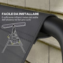 Coprisedile per Dondolo da Giardino 115x48x48cm in Tessuto a Rete Grigio