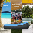 Lettino Gonfiabile da Campeggio 195x83x52 cm Mare con Borsa di Trasporto Blu