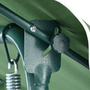 Dondolo 3 Posti con Tettuccio Regolabile 170x110x153 cm in Acciaio e Poliestere Verde e Bianco