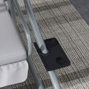 Dondolo Letto da Giardino 200x120x164 cm in Acciaio e Poliestere Grigio