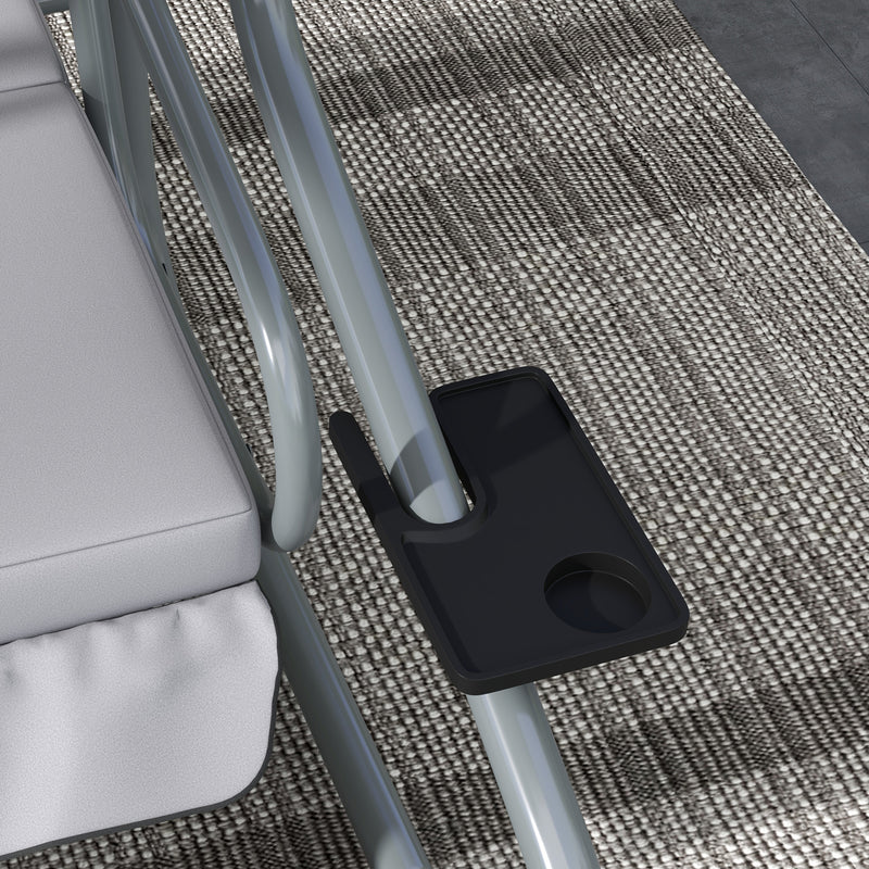 Dondolo Letto da Giardino 200x120x164 cm in Acciaio e Poliestere Grigio