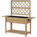 Fioriera con Grigliato e Ripiani Laterali e Inferiore 140x45x151 cm in Legno di Abete