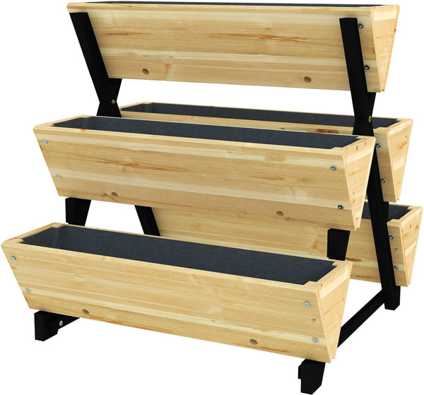 online Fioriera da Esterno a 3 Livelli 75x78x77 cm in Legno di Abete