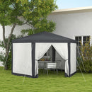 Gazebo da Giardino Esagonale con Doppio Ingresso 3.94x3.94x2.5 m in Metallo e Poliestere Grigio
