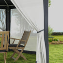 Gazebo da Giardino Esagonale con Doppio Ingresso 3.94x3.94x2.5 m in Metallo e Poliestere Grigio