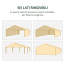 Gazebo da Giardino per Feste con 6 Pareti Rimovibili a Zanzariera 582x295x255cm Bianco