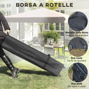 Gazebo Pieghevole 3.6x3.6m con Apertura a Bottone Altezza Regolabile e Borsa con Ruote Nero