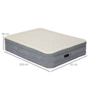 Materasso Gonfiabile Singolo con Pompa di Gonfiaggio Inclusa e Borsa 92x203x46 cm Beige