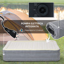 Materasso Gonfiabile Singolo con Pompa di Gonfiaggio Inclusa e Borsa 92x203x46 cm Beige