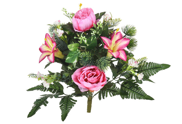 Set 2 Bouquet Artificiel avec Pivoines Hauteur 51 cm Rose prezzo