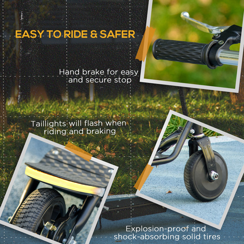 Monopattino Elettrico Bambini 4-14 Anni 150W  42x94x105-108 cm in Acciaio e PP Nero