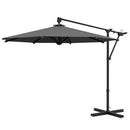 Ombrellone da Giardino Decentrato Ø2,92x2,43m in Poliestere e Acciaio Grigio