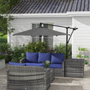 Ombrellone da Giardino Decentrato Ø2,92x2,43m in Poliestere e Acciaio Grigio