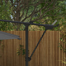 Ombrellone da Giardino Decentrato Ø2,92x2,43m in Poliestere e Acciaio Grigio